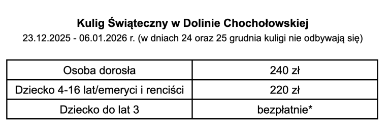 kulig świąteczny dolina chochołowska - kulig-zakopane.eu
